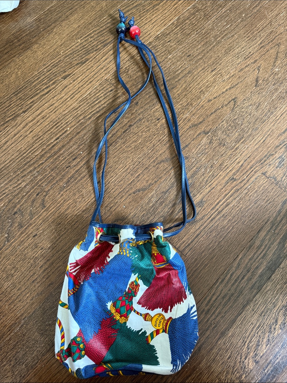 Bottega Veneta Multicolor Drawstring Mini Pouch in Green, Red, Blue & Cream